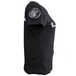 T-shirt Imprimé Gendarmerie Départementale Noir avec supports Velcro Femme
