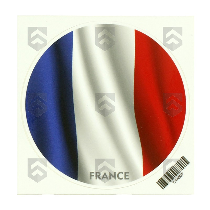 Autocollant tricolore en format rond de 8 cm