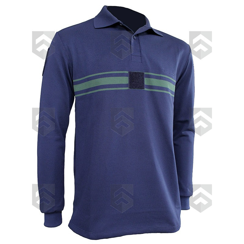 Polo Police Rurale Respirant Manches Longues EK Bleu Marine