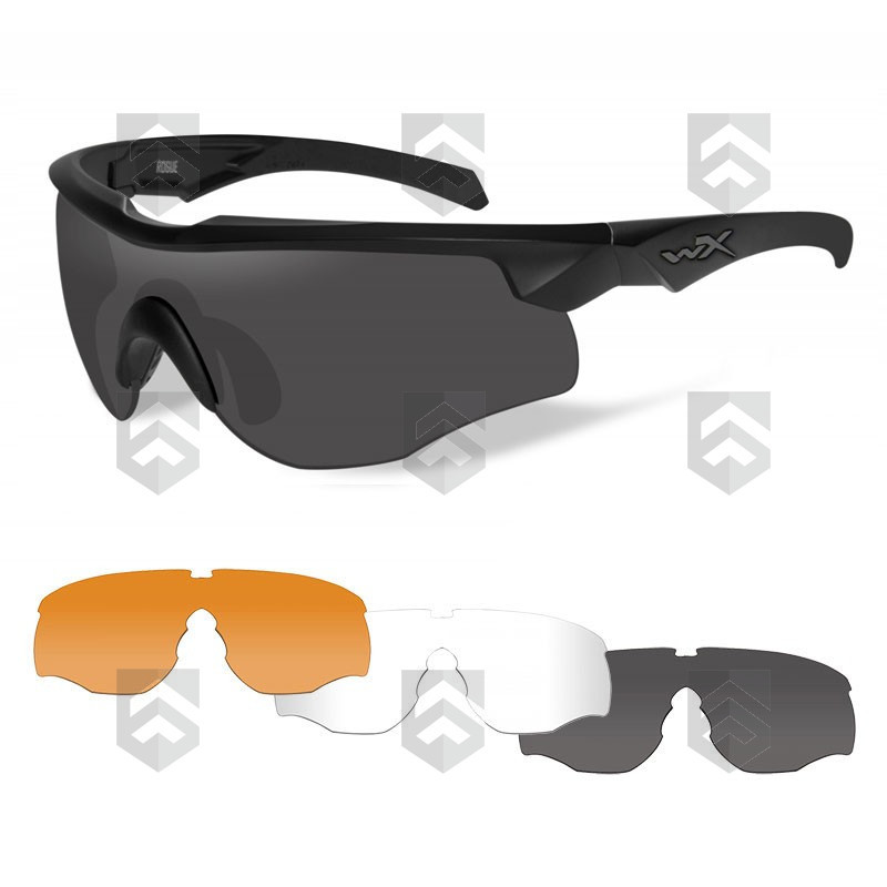Pack Lunettes Balistiques Rogue Comm WILEY X Noir Incolore/Ambré/Fumé