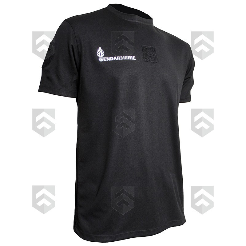 T-shirt Imprimé Gendarmerie Equipe Plongeurs Noir Respirant avec supports Velcro