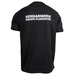 T-shirt Imprimé Gendarmerie Equipe Plongeurs Noir Respirant avec supports Velcro