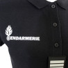 Polo Gendarmerie Départementale Noir Imprimé avec supports Velcro Femme