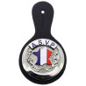 Insigne métal de poitrine ASVP monté sur cuir