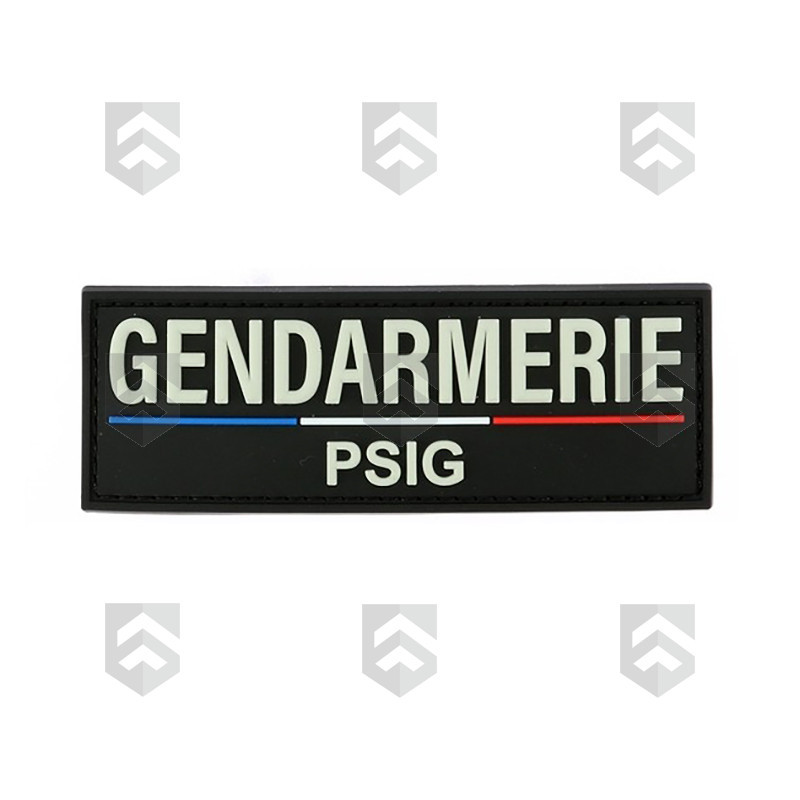 Bande Gomme 3D Gendarmerie PSIG 3 x 10 cm Liseré Tricolore