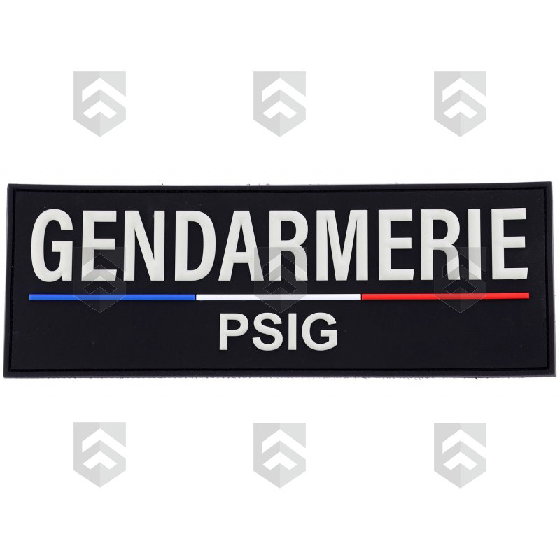 Bande Gomme 3D Gendarmerie PSIG 10 x 28 cm Liseré Tricolore
