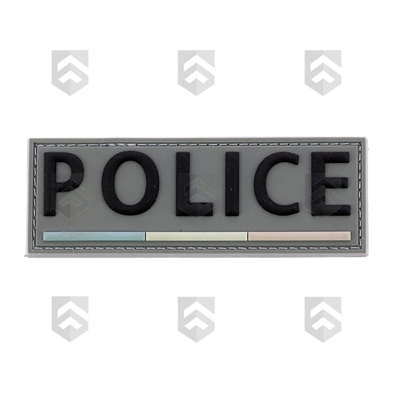 Bande Gomme 3D Police 3 x 10 cm Grise Liseré BV