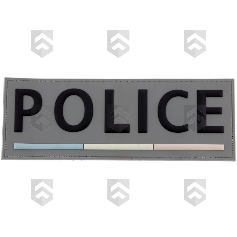 Bande Gomme 3D Police 10 x 28 cm Grise Liseré Tricolore BV
