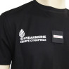 T-shirt Imprimé Gendarmerie Equipe Cynophyle Noir Respirant avec supports Velcro