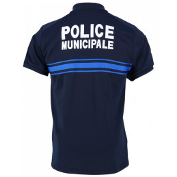 Polo Police Municipale Double Face Manches Courtes Col Zippé DMB Bleu Marine
