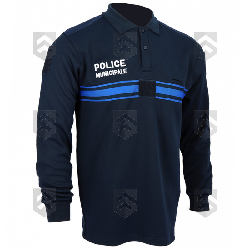 Polo Police Municipale Double Face Manches Longues DMB Bleu Marine