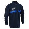 Polo Police Municipale Double Face Manches Longues Col Zippé DMB Bleu Marine