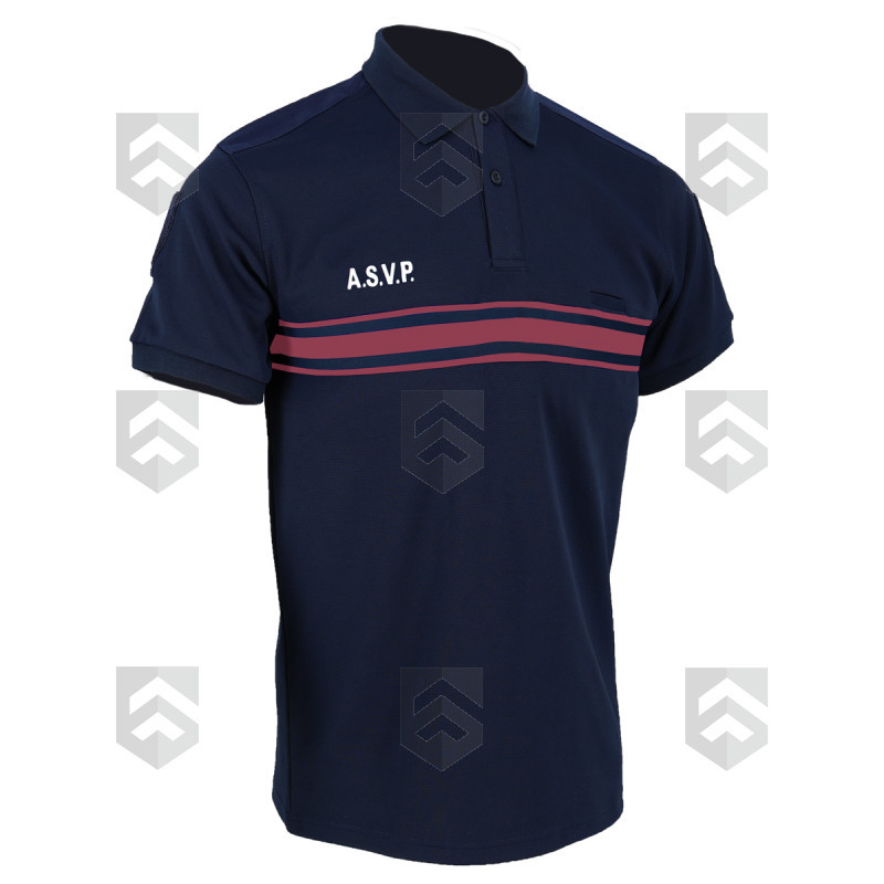 Polo ASVP Double Face Manches Courtes Col Boutons DMB Bleu Marine