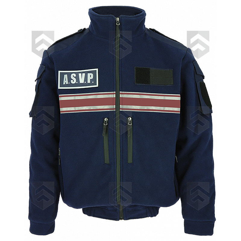 Blouson polaire ASVP TEDDY V2 DMB avec bandes bordeaux
