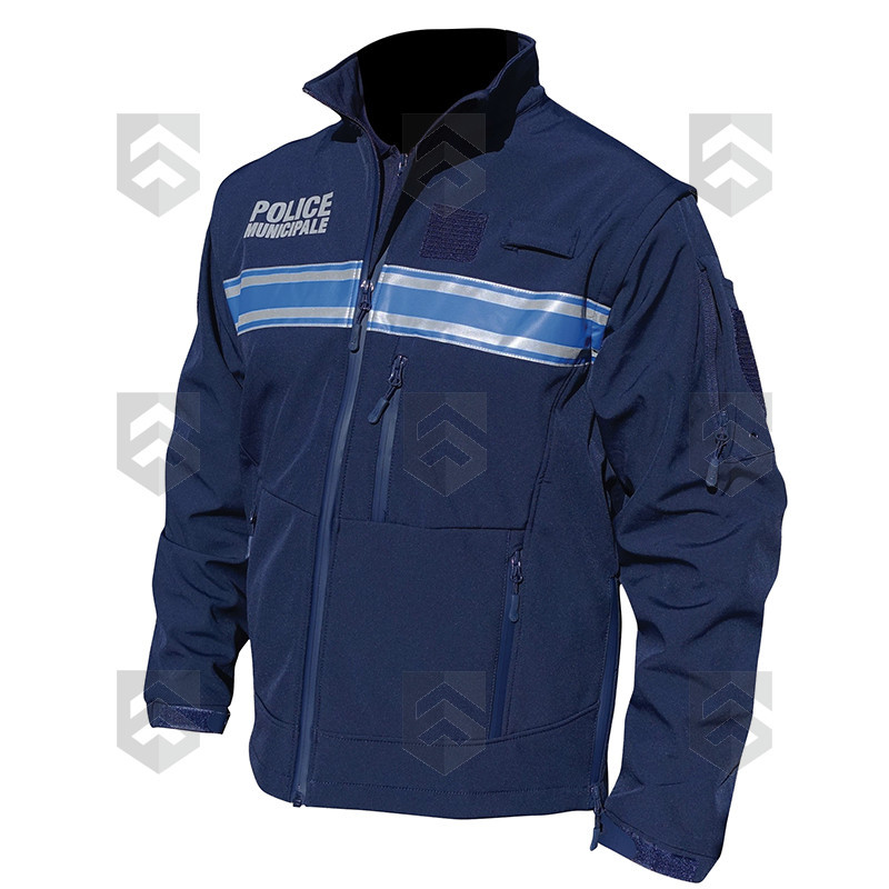 Veste Softshell 2 en 1 Police Municipale Patrol Manches Amovibles