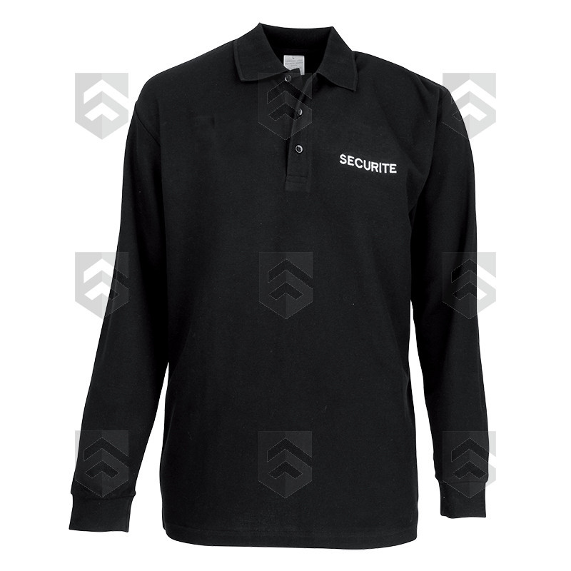 Polo brodé Sécurité Manches Longues Cityguard Noir