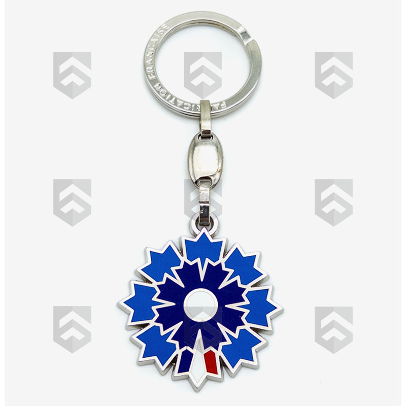 Porte-clés métal Bleuet de France