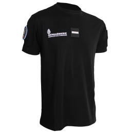 T-shirt Imprimé Gendarmerie Criminalistique Numérique Noir Respirant avec supports Velcro