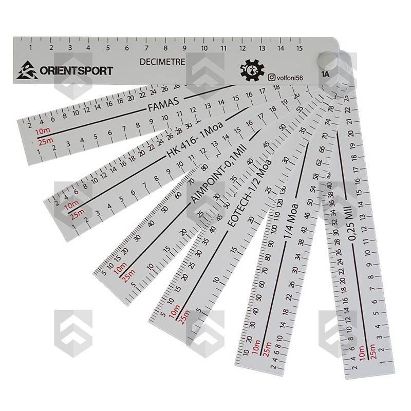 Jeu de réglettes Orientsport pour réglage de tir