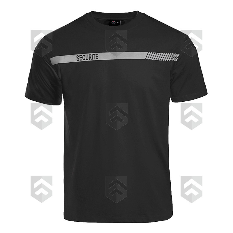 T-shirt Imprimé Sécurité Bande Grise Sécu-One A10 Noir