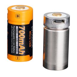 Accu type 16340 Li-ion 700mAh avec prise micro-usb