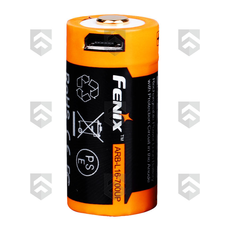 Accu type 16340 Li-ion 700mAh avec prise micro-usb