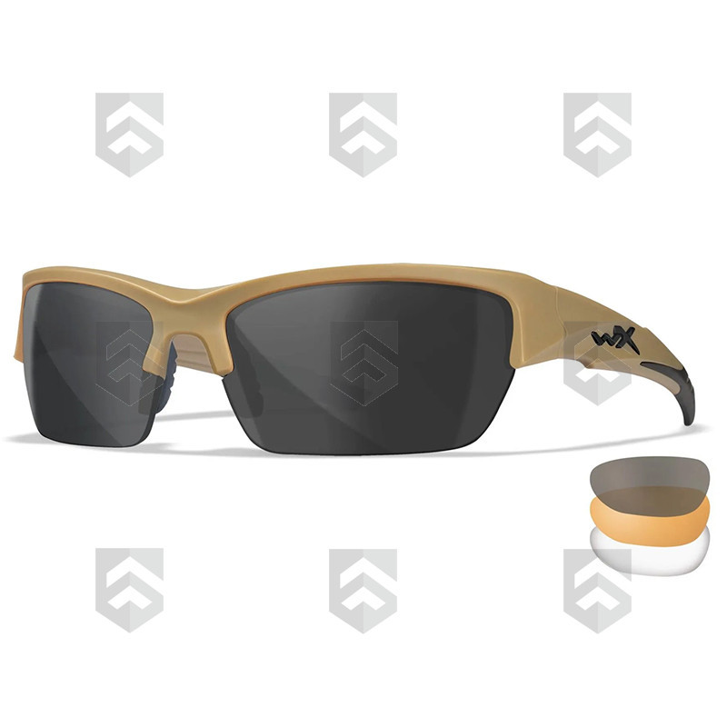 Pack Lunettes Balistiques Valor Wiley X Tan Incolore/Ambré/Fumé