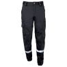 Pantalon Intervention Action Mat avec Bandes Réfléchissantes Noir