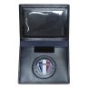 Porte-carte cuir 2 volets Sécurité format CB et Navigo + Médaille