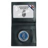 Porte-carte cuir 2 volets format CB et poche Billets Gendarmerie + Médaille 