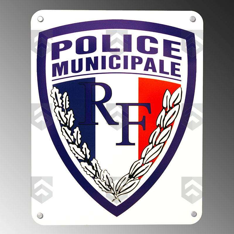 Panneau Alupanel Ecusson Police Municipale pour l'extérieur