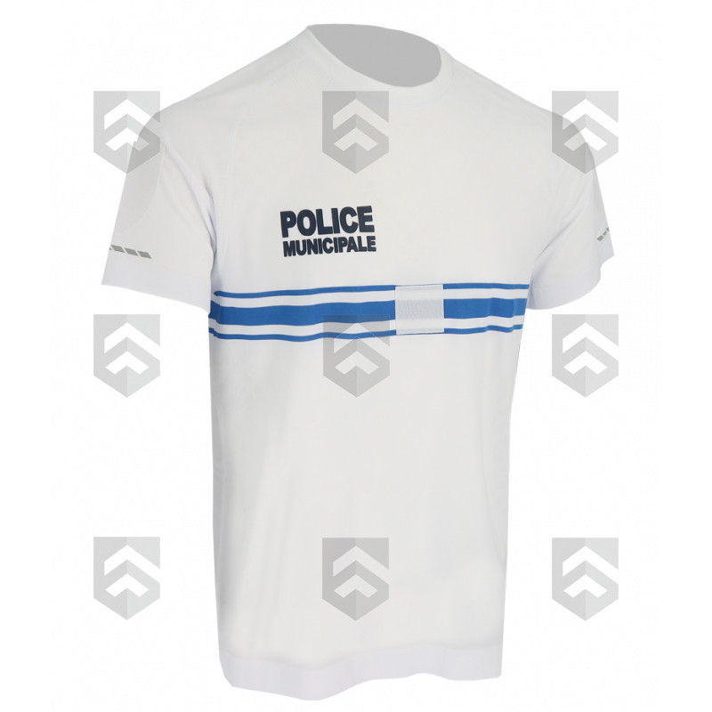 T-shirt Police Municipale Airflow DMB Blanc