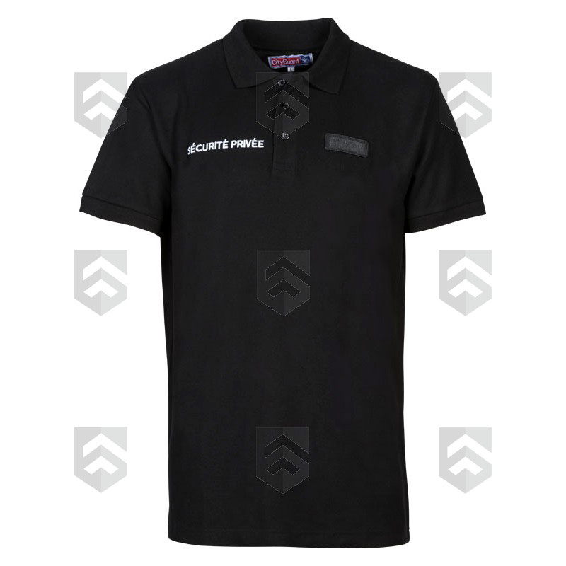 Polo Imprimé Sécurité Petite Fenêtre Cityguard Noir