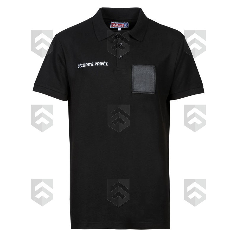 Polo Imprimé Sécurité Grande Fenêtre Cityguard Noir