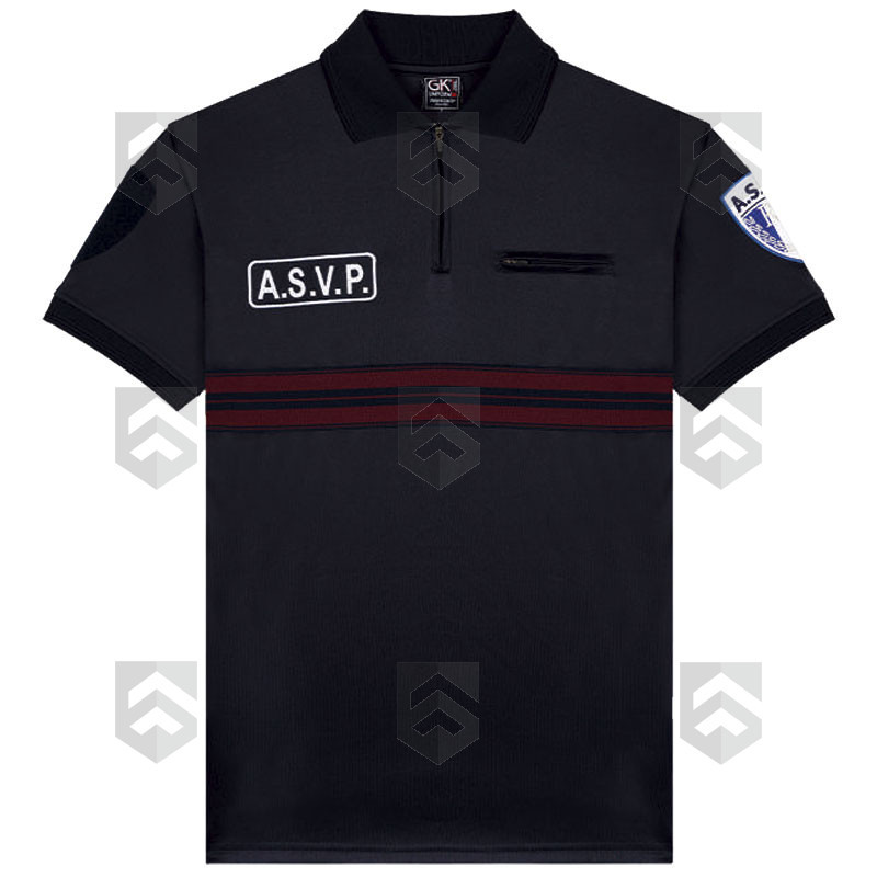 Polo ASVP Respirant Col Zippé GK Pro Bleu Marine