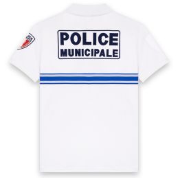 Polo Police Municipale Respirant Col Zippé GK Pro Blanc
