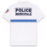 Polo Police Municipale Respirant Col Zippé GK Pro Blanc