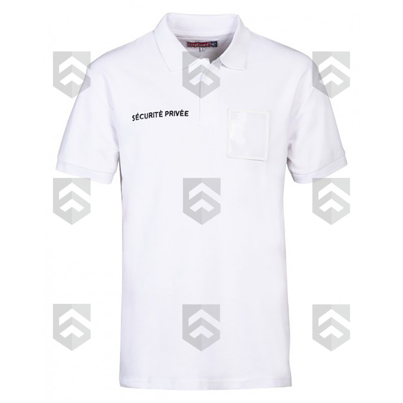 Polo Imprimé Sécurité Grande Fenêtre Cityguard Blanc