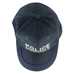 Casquette brodée POLICE MUNICIPALE Baseball Equipol avec liseré gitane