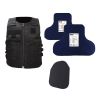 Gilet Pare-Balles Tactique Zip Patrol noire avec Plaque Trauma
