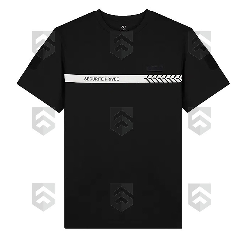 T-shirt Imprimé Sécurité Bande Grise GK Safetek Noir