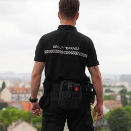Polo Imprimé Sécurité Bande Grise GK Safetek