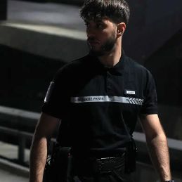 Polo Imprimé Sécurité Bande Grise GK Safetek