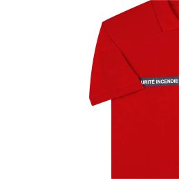 Polo Imprimé Sécurité Incendie Bande Grise GK Safetek Rouge