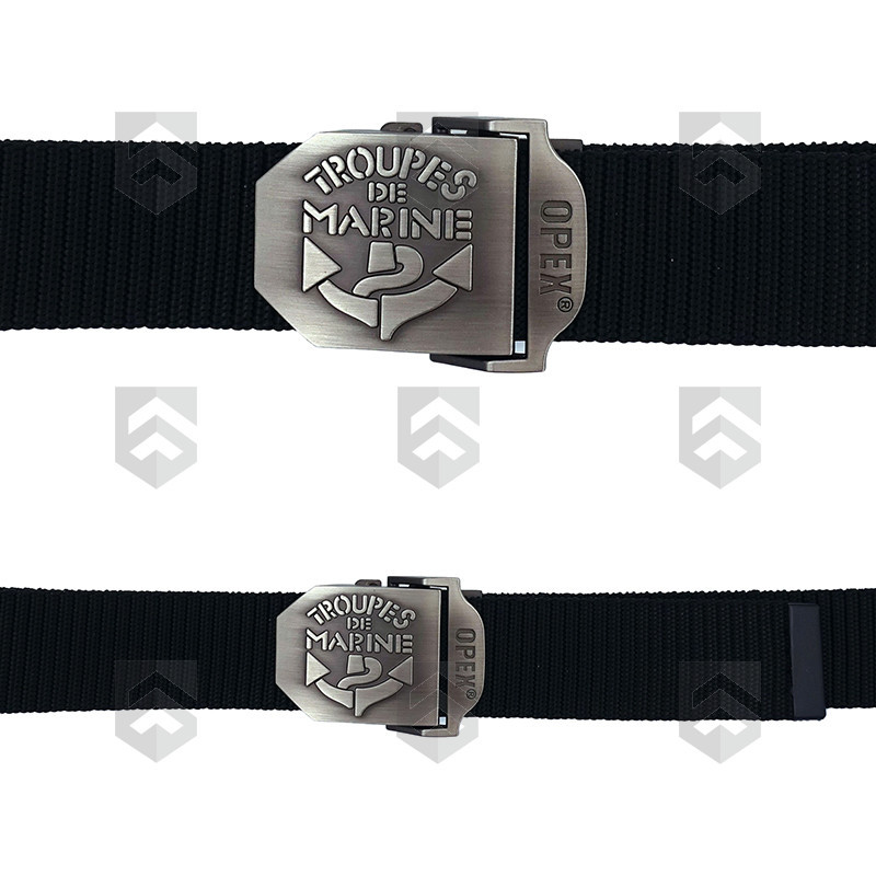 Ceinture Militaire Boucle Gravée Troupes de Marine