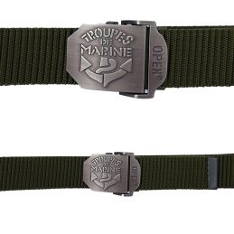 Ceinture Militaire Boucle Gravée Troupes de Marine