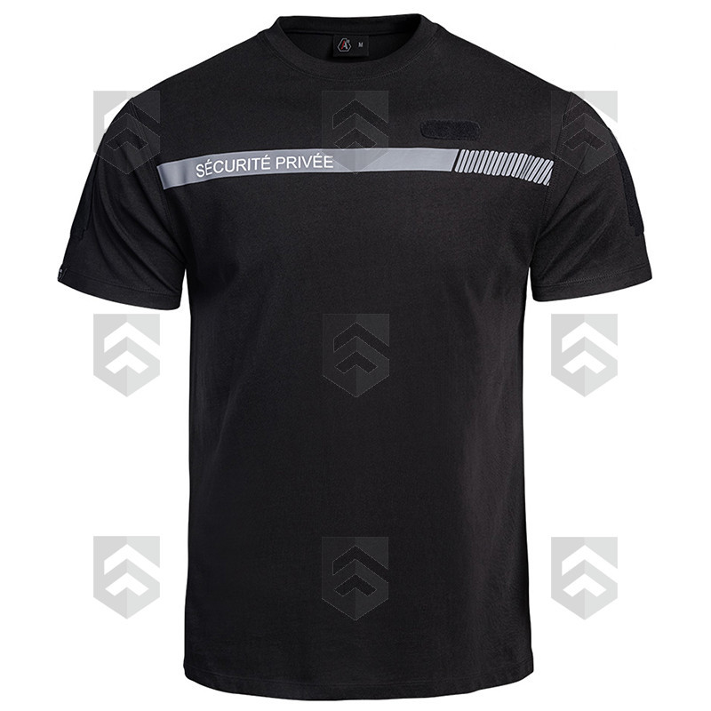 T-shirt Imprimé Sécurité Privée Bande Grise Sécu-One A10 Noir