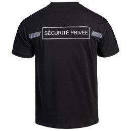T-shirt Imprimé Sécurité Privée Bande Grise Sécu-One A10 Noir