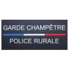 Bande Gomme 3D Garde Champêtre - Police Rurale 13 x 28 cm Liseré Tricolore
