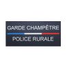 Bande Gomme 3D Garde Champêtre - Police Rurale 6 x 13 cm Liseré Tricolore